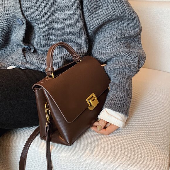 Classic Lady Bag Crossbody Satchel /brown - Picture 6 of 7